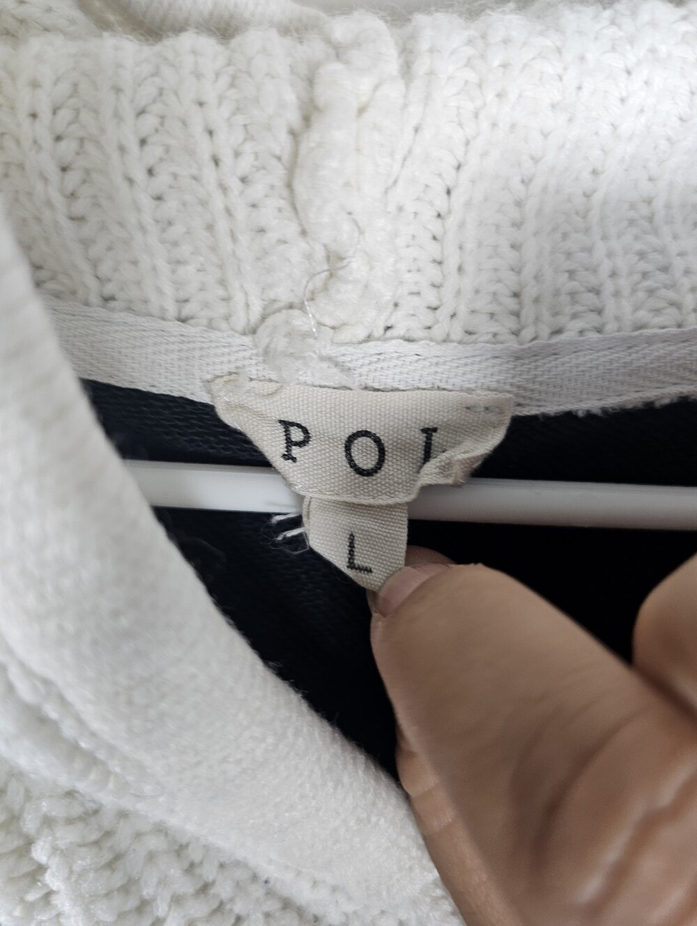 POL Oversized Waffle Knit Sleeve Hood Shirt Hoodie Size L - Picture 2 of 4